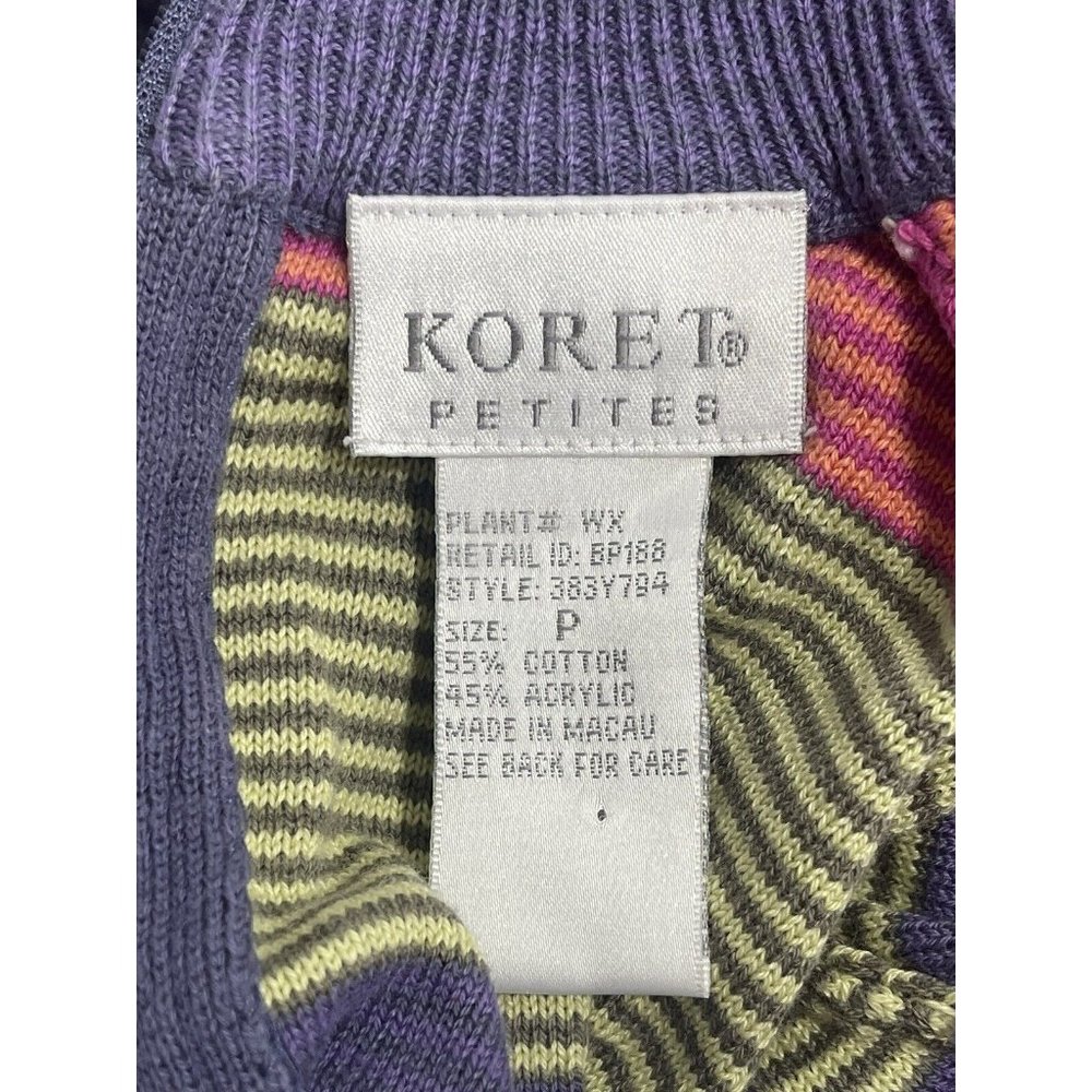 KORET Petites sweater sz P Long Sleeve Mock Turtleneck Multi Color - Picture 5 of 8